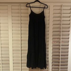 Black Maxi Dress with Eyelet Detail